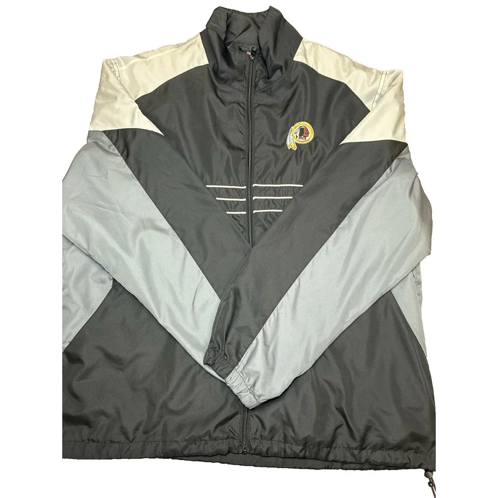 Washington Redskins Windbreaker Reebok NFL Apparel Mens XL Jacket Black SI Logo